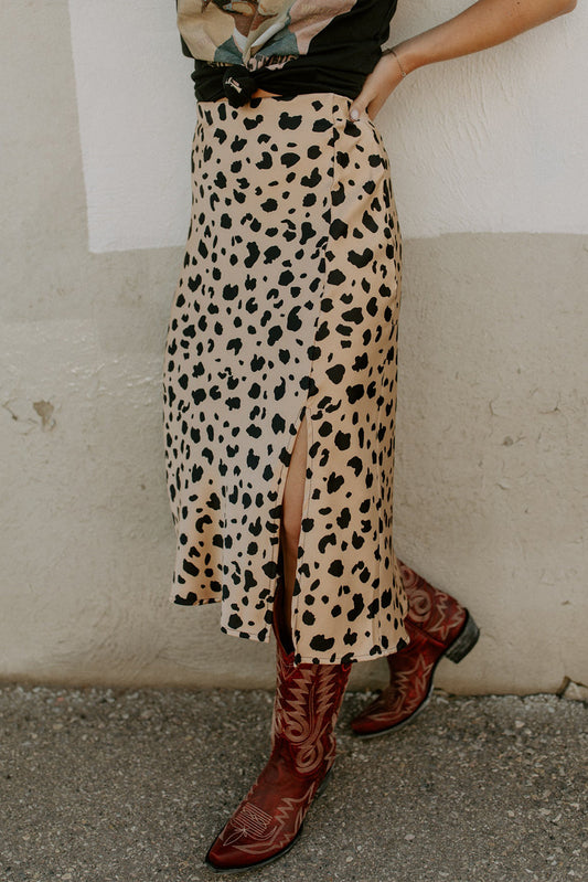 Leopard Spots Midi Skirt