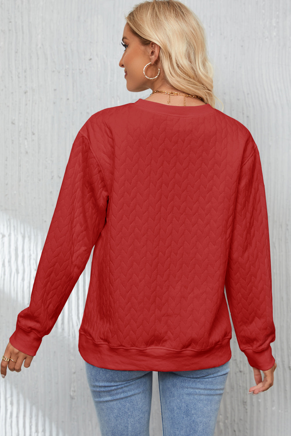 White Merry And Bright Cable Knit Pullover Sweatshirt