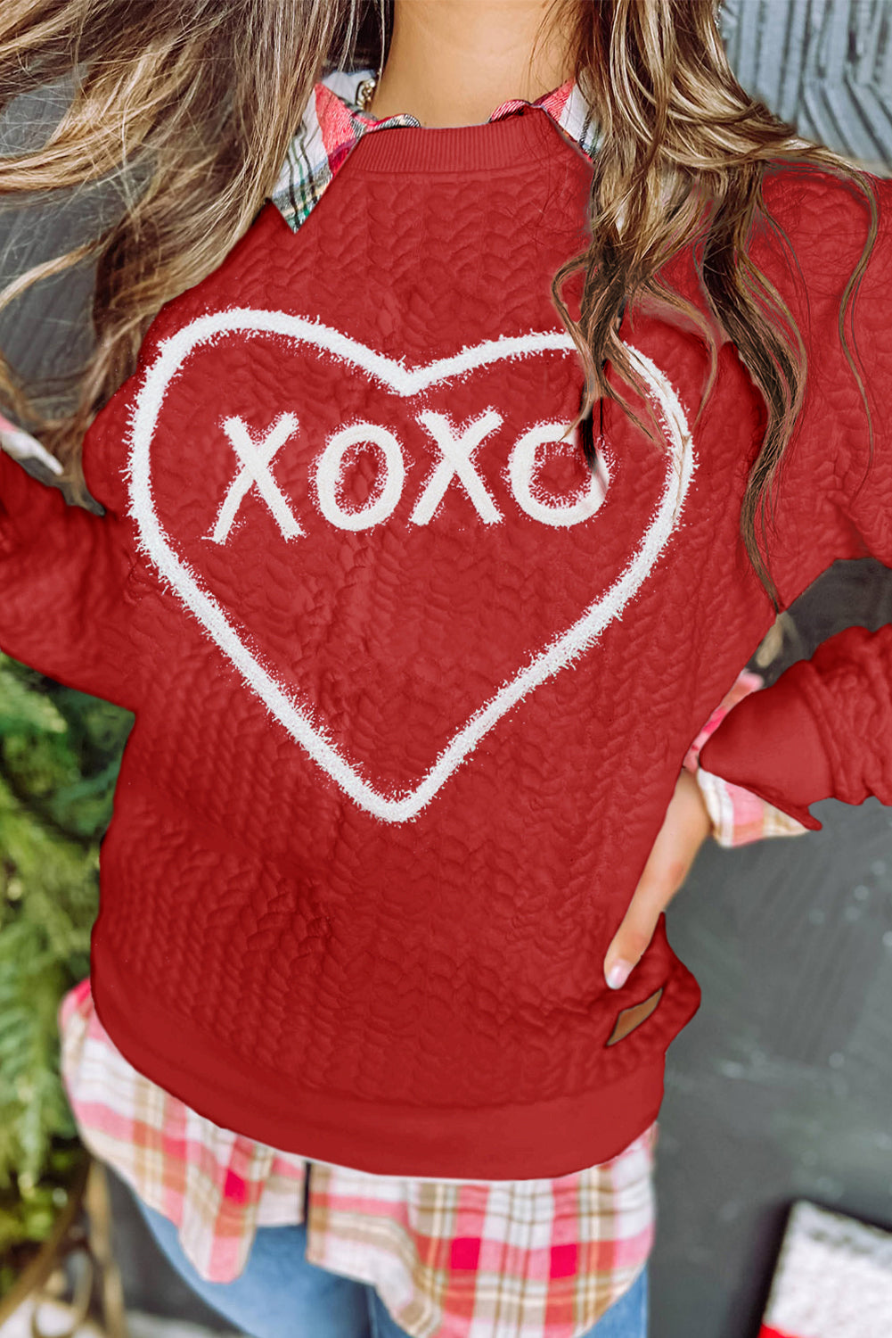 White Merry And Bright Cable Knit Pullover Sweatshirt